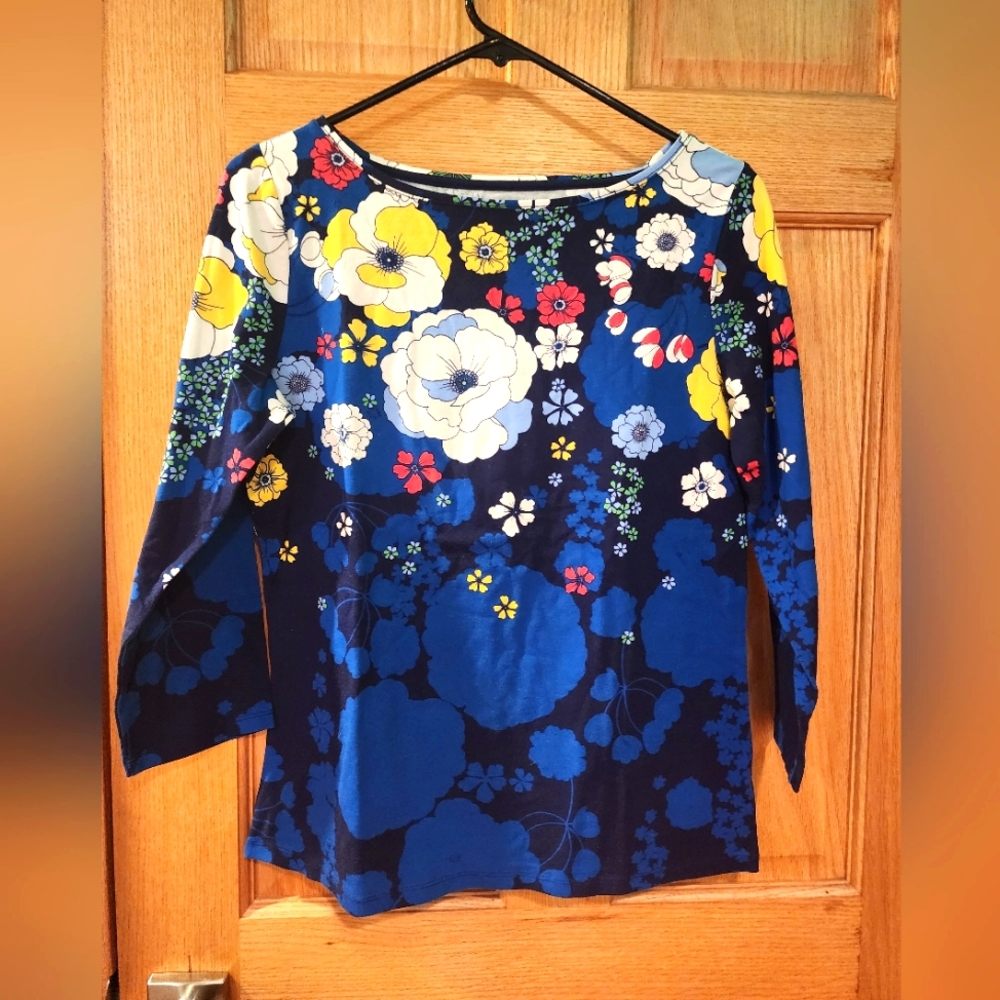 Talbots size S Printed Cotton blend long sleeve tee. Like brand new